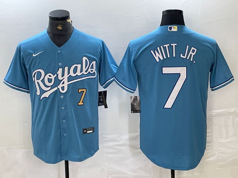 Men Kansas City Royals #7 Witt jr Light Blue 2024 Nike Game MLB Jersey style 1->minnesota twins->MLB Jersey